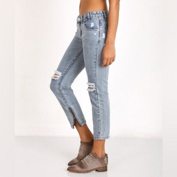 Free People One Teaspoon Freebirds Skinny Jeans Distressed Denim Light wash - Picture 7 of 16